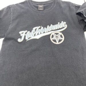 HUF  Worldwide Thrasher Black Shirt Skate Streetwear Tee Y2K Medium Men’s